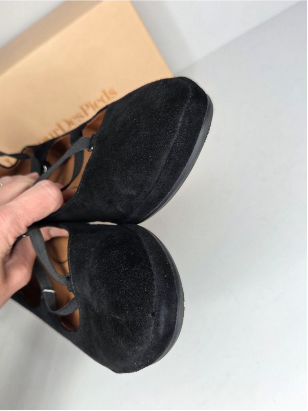 L'Amour Des Pieds Benham Wedge Shoes Black Suede Women's Size 11 Euro 42.5 - Picture 9 of 12